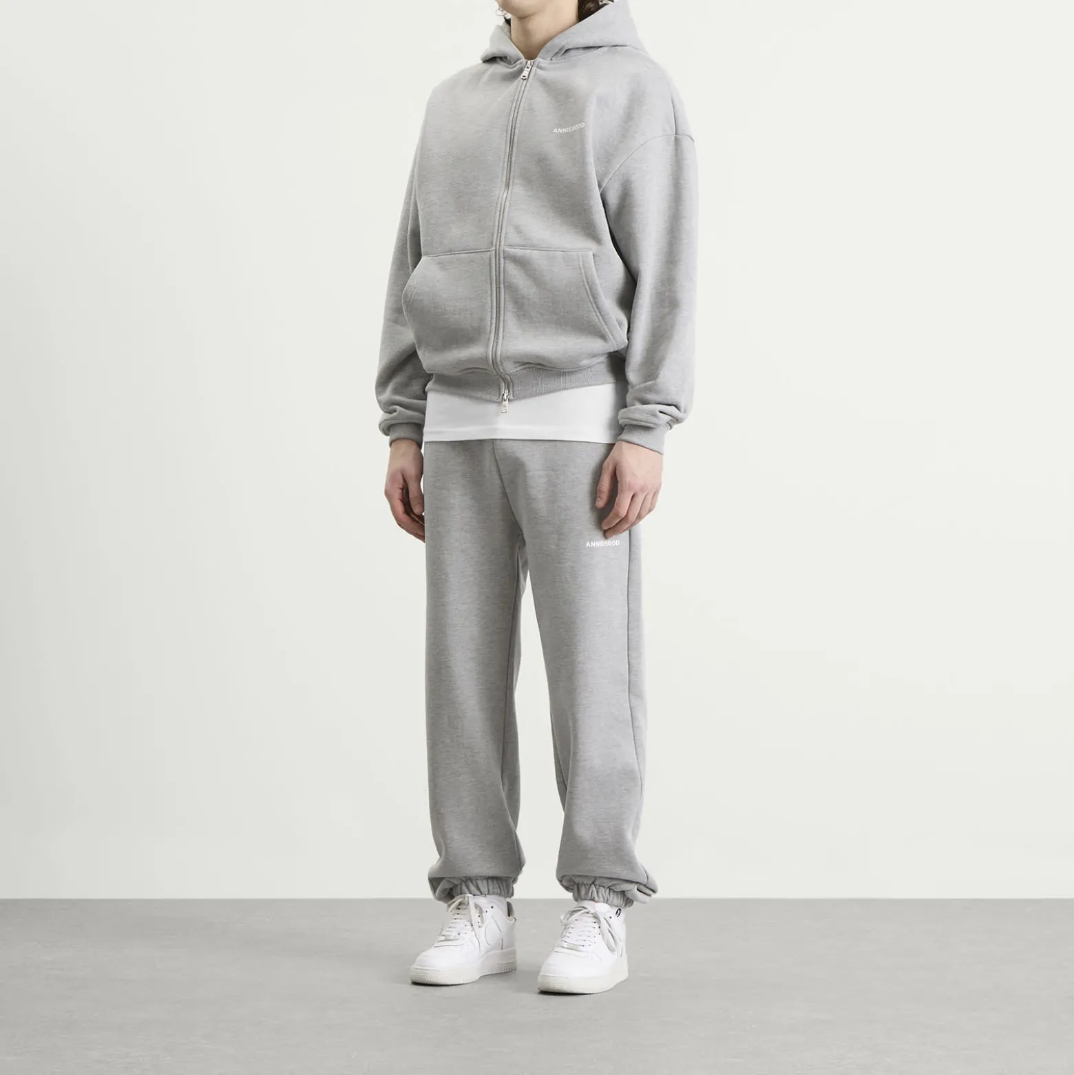 ANNIE HOOD Mini Logo Zip Hoodie