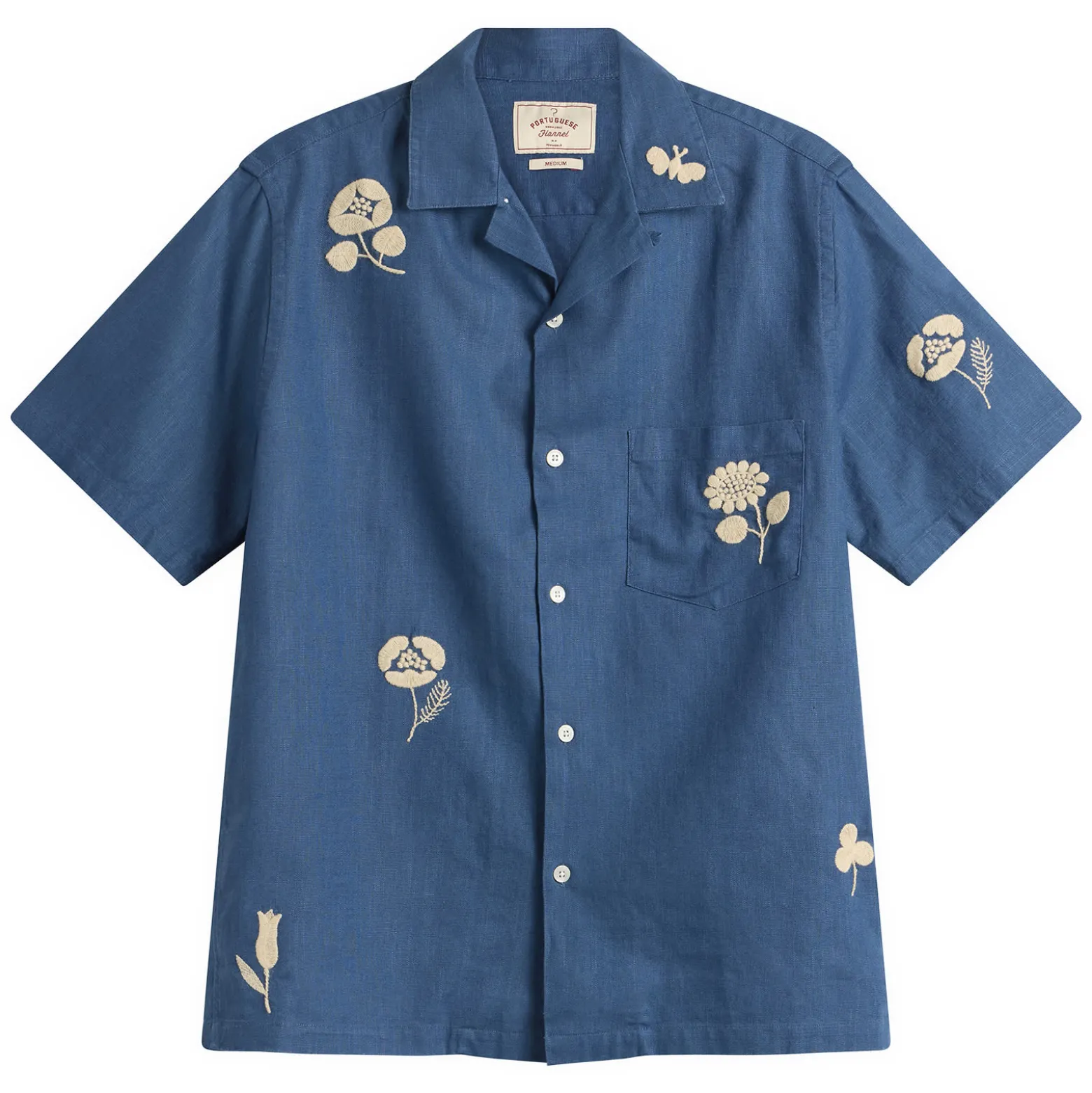 Portuguese Flannel Embroidery Nature Ramie Vacation Shirt
