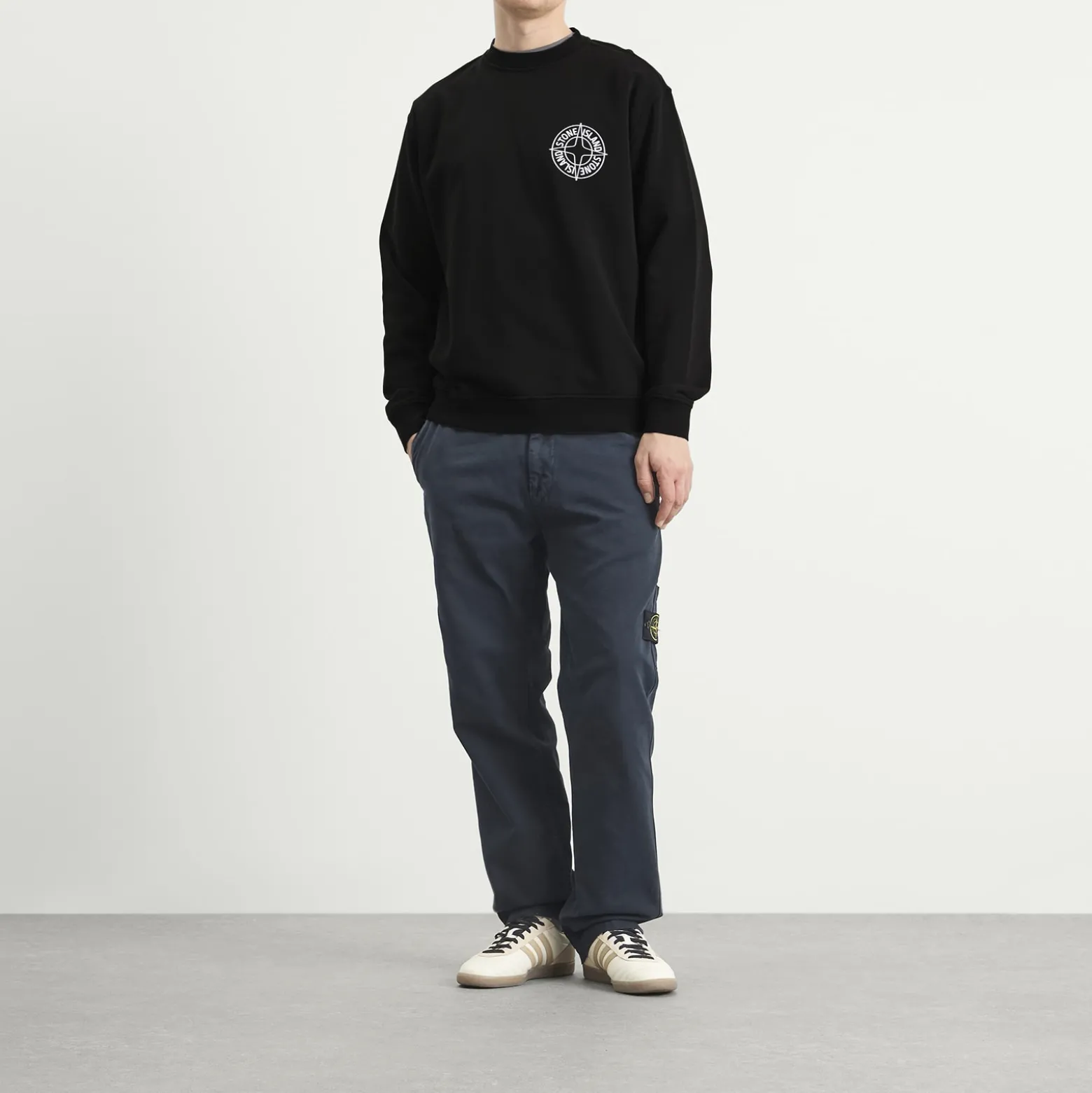 Stone Island Outline Compass Crew Neck Sweatshirt