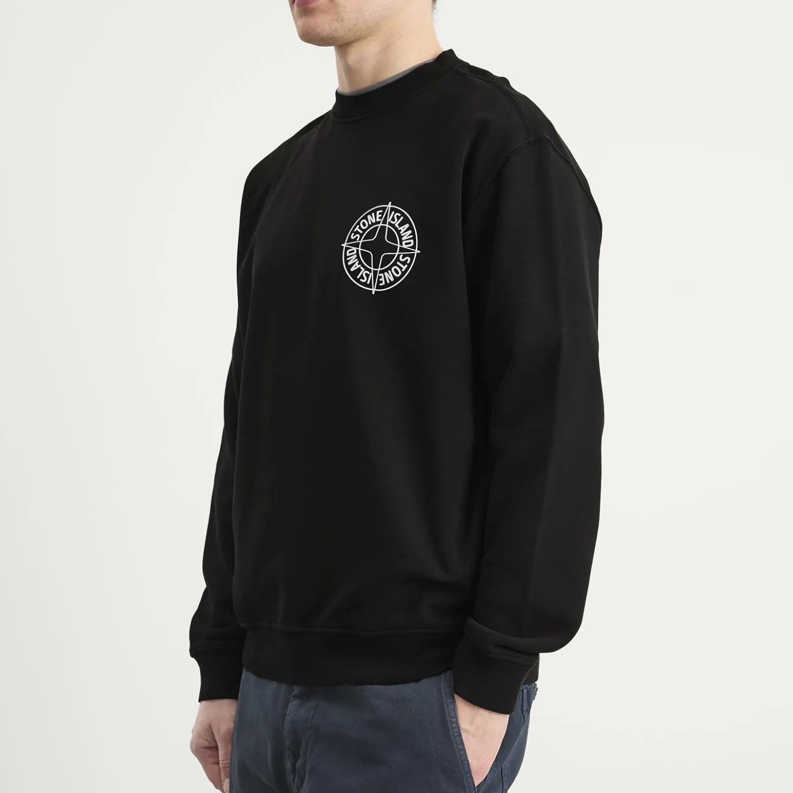 Stone Island Outline Compass Crew Neck Sweatshirt