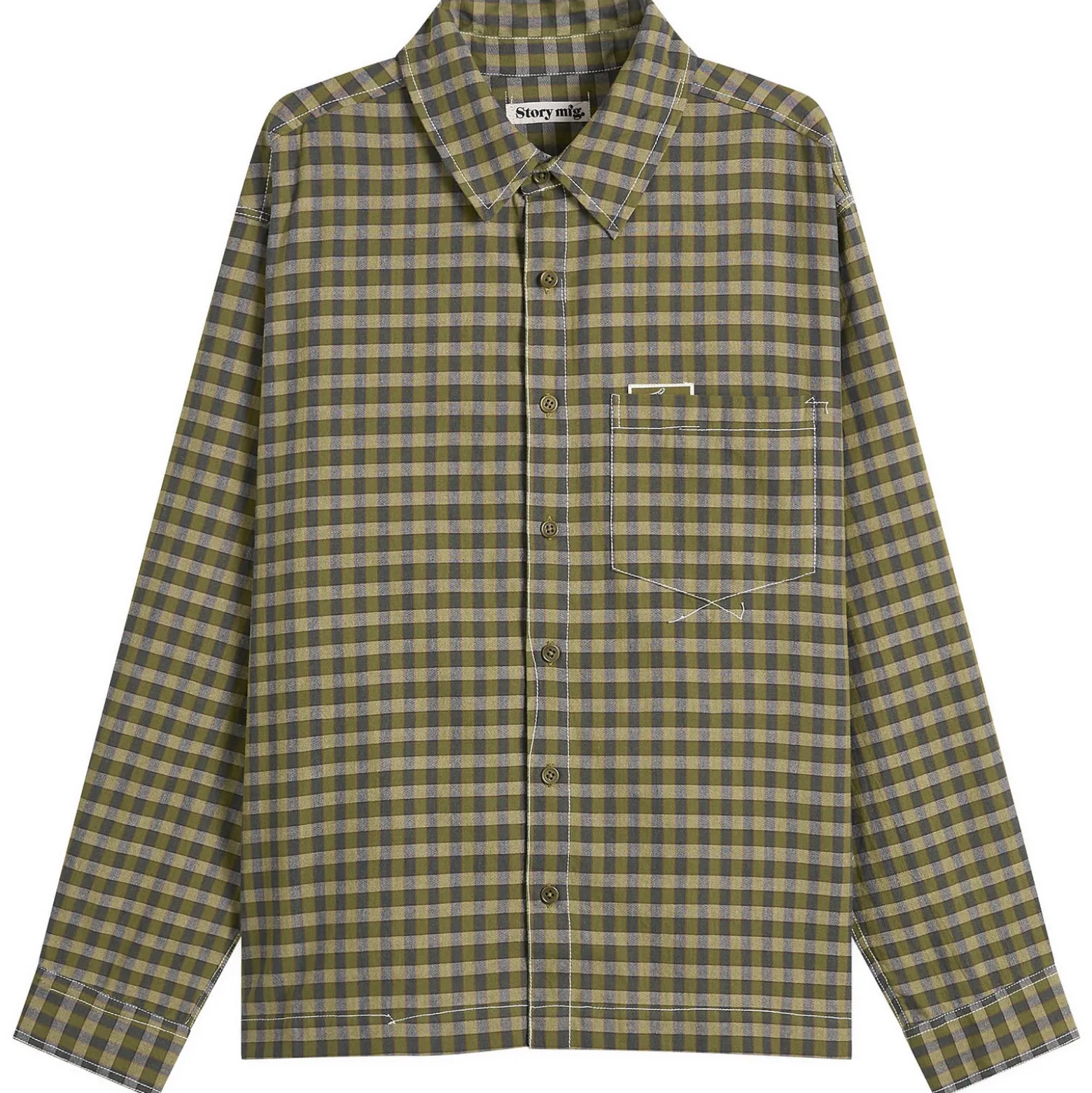 Story mfg. Hand Woven Coach Check Wonky-Wear Bracken Shirt